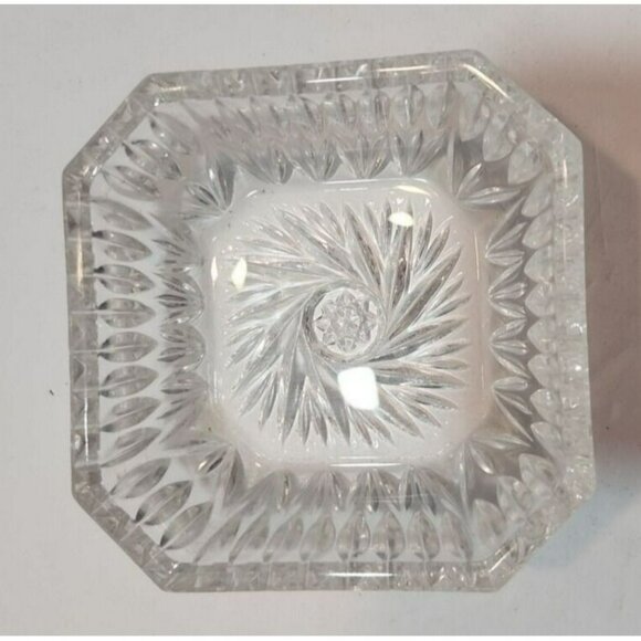 Vtg Anna Hutte Bleikristall Lead Crystal Hearts Octagonal Trinket Dish With Lid - Picture 8 of 14
